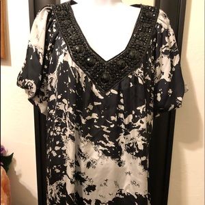 Layne Bryant Black /white , jeweled neckline.